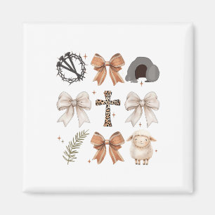 Christian Easter He Is Risen Cross Faith Coquette  Magnet