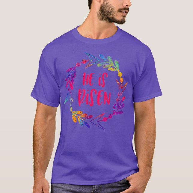 Christian Easter Inspirational Biblical Jesus He T-Shirt (Front)