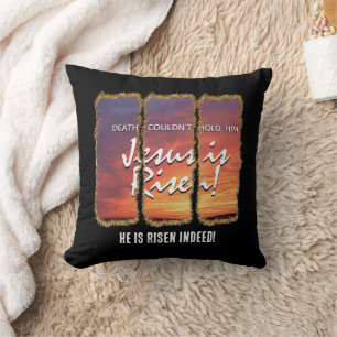 Christian Easter JESUS IS RISEN Custom Glitter Cushion