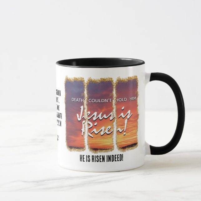 Christian Easter JESUS IS RISEN Custom Glitter Mug (Right)