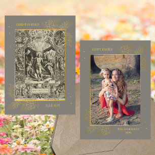 Christian Easter Jesus Resurrection Family Photo Holiday Card