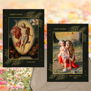 Christian Easter Jesus Resurrection Family Photo Holiday Card