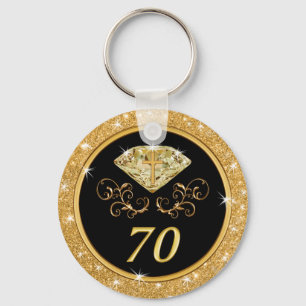 Christian Elegant Cheap 70th Birthday Party Favour Key Ring