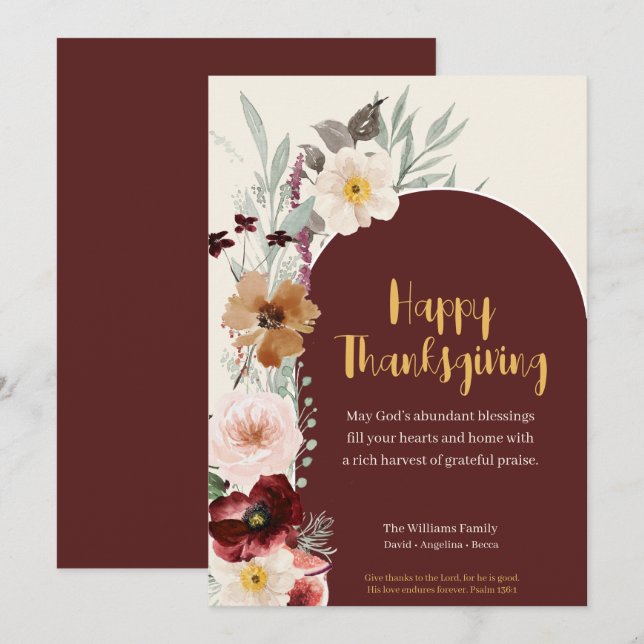 Christian Elegant Floral Thanksgiving (Front/Back)