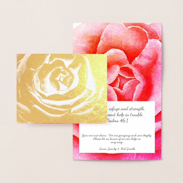 Christian Elegant Gold Religious Floral Monogram Foil Card (Display)