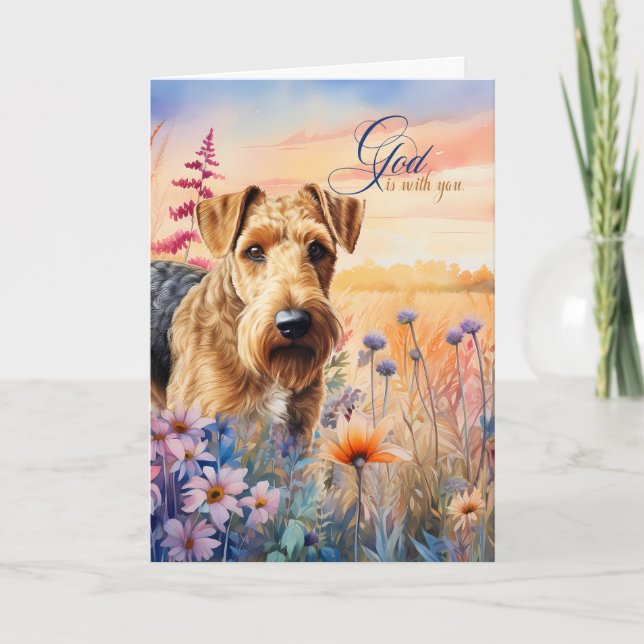 Christian Encouragement Airedale Terrier Dog Card (Front)