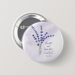 Christian Encouragement Lavender with Scripture  6 Cm Round Badge