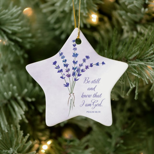 Christian Encouragement Lavender with Scripture  Ceramic Tree Decoration (Tree)