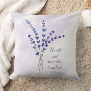 Christian Encouragement Lavender with Scripture Cushion