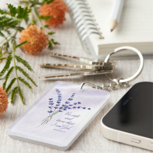 Christian Encouragement Lavender with Scripture Key Ring