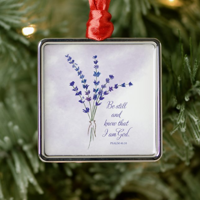 Christian Encouragement Lavender with Scripture  Metal Tree Decoration (Tree)