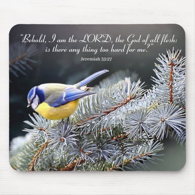 Christian Encouragement  Nothing too Hard for God Mouse Mat (Front)