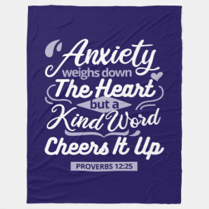 Christian Encouragement Quote – Anxiety & Kindness Fleece Blanket