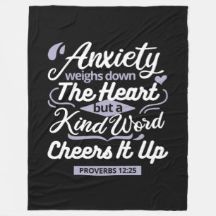 Christian Encouragement Quote – Anxiety & Kindness Fleece Blanket