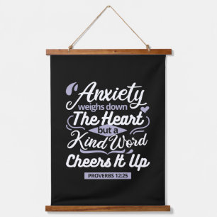 Christian Encouragement Quote – Anxiety & Kindness Hanging Tapestry