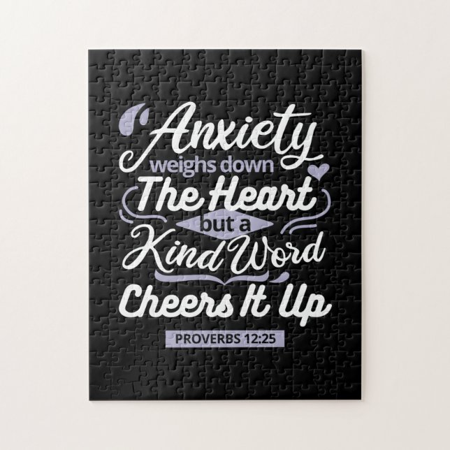 Christian Encouragement Quote – Anxiety & Kindness Jigsaw Puzzle (Vertical)