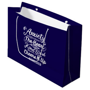 Christian Encouragement Quote – Anxiety & Kindness Large Gift Bag