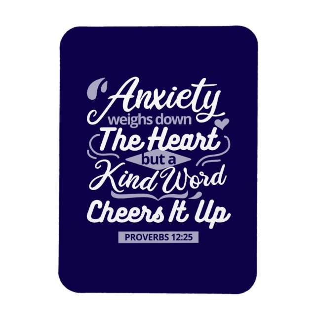 Christian Encouragement Quote – Anxiety & Kindness Magnet (Vertical)