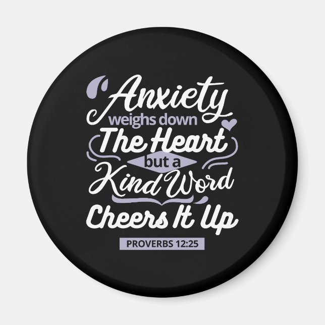 Christian Encouragement Quote – Anxiety & Kindness Magnet (Front)