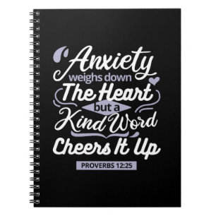 Christian Encouragement Quote – Anxiety & Kindness Notebook