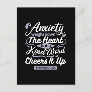 Christian Encouragement Quote – Anxiety & Kindness Postcard