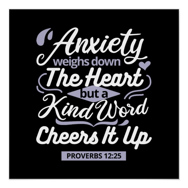 Christian Encouragement Quote – Anxiety & Kindness Poster (Front)