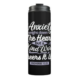 Christian Encouragement Quote – Anxiety & Kindness Thermal Tumbler