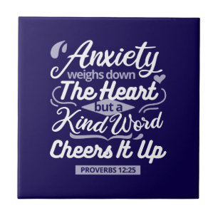 Christian Encouragement Quote – Anxiety & Kindness Tile