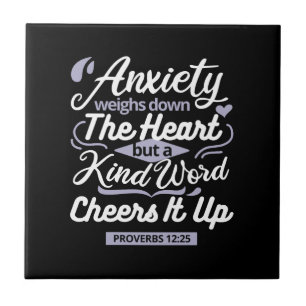 Christian Encouragement Quote – Anxiety & Kindness Tile