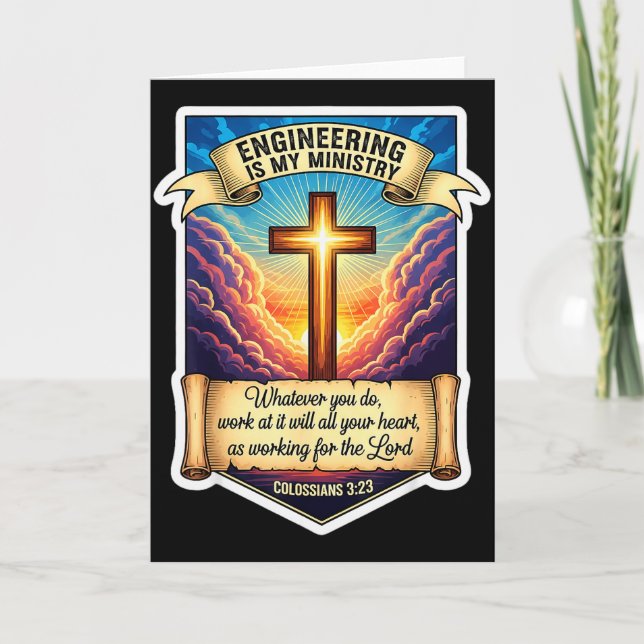 Christian Engineer Engineering Is My Ministry Jesu Card (Front)