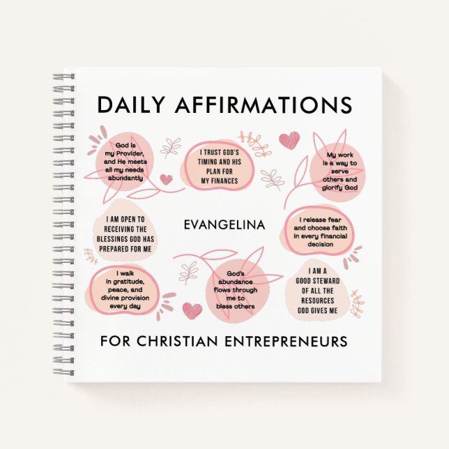 Christian Entrepreneurs Daily Affirmations Prayer Notebook (Front)