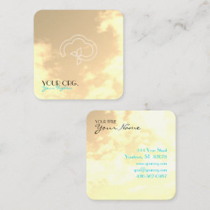 Christian Eternal Life Cross & Cloud Square Business Card