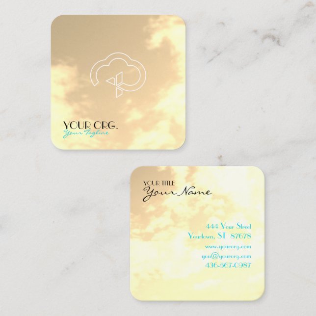 Christian Eternal Life Cross & Cloud Square Business Card (Front/Back)