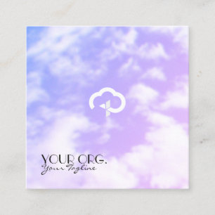 Christian Eternal Life Cross & Cloud Square Business Card
