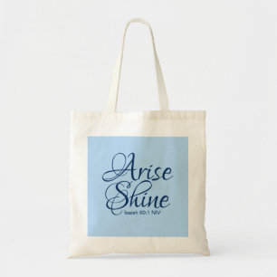 Christian Faith Arise and Shine Bible Verse Blue Tote Bag