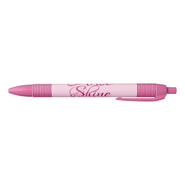 Christian Faith Arise and Shine Bible Verse Pink Black Ink Pen (Bottom)
