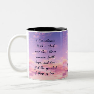 christian faith based design Two-Tone coffee mug