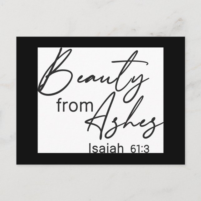 Christian Faith | Beauty from Ashes Postcard (Front)