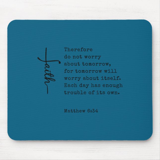 Christian Faith Bible Scripture Matthew Bible Vers Mouse Mat (Front)