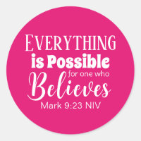 Christian Faith Bible Verse Believe Hot Pink