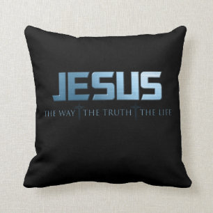 Christian Faith Bible Verse: Way Truth Life Jesus Cushion
