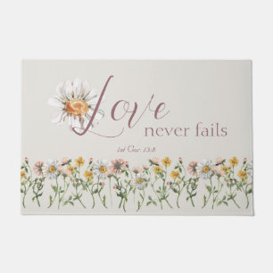 Christian Faith Bible Verse Wildflower Doormat