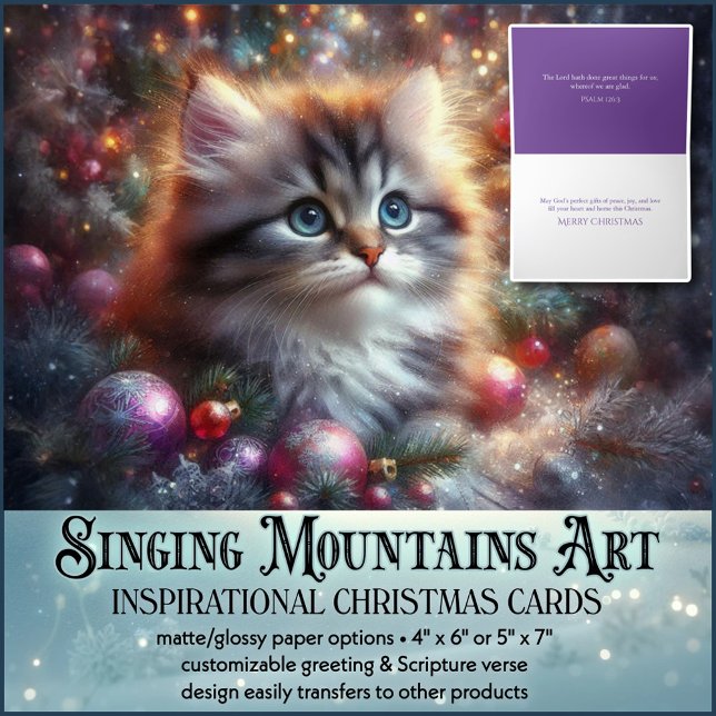 Christian Faith Cat Lover Cute Christmas Holiday Card (Creator Uploaded)