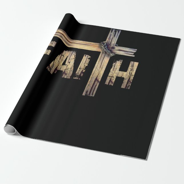 Christian Faith & Cross - Christian Faith Wrapping Paper (Unrolled)