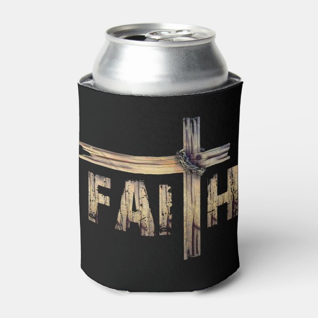 Christian Faith Cross - Christian Gift Can Cooler (Can Front)