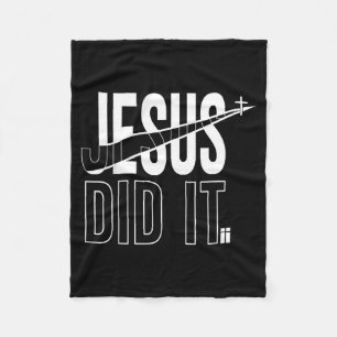 Christian Faith Cross Jesus Did It Fleece Blanket
