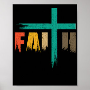 Christian Faith Cross Vintage Poster