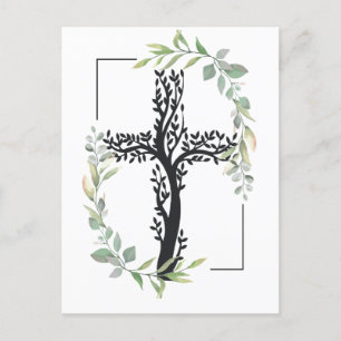 Christian Faith   Cross with Branches Postcard