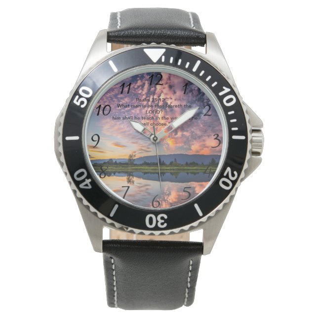 Christian Faith cross with Psalm 25:12  Watch (Front)