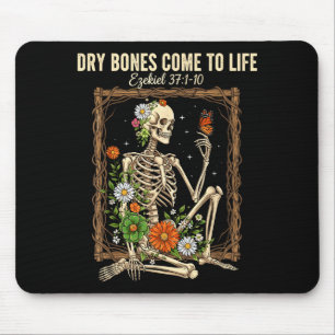 Christian Faith Dry Bones Come To Life Skeleton Fl Mouse Mat
